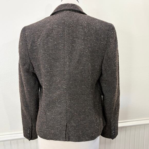 Akris Size 10 Blazer Jacket Wool Silk Blend Zipper Detail Tweed Fall Winter - Picture 2 of 16